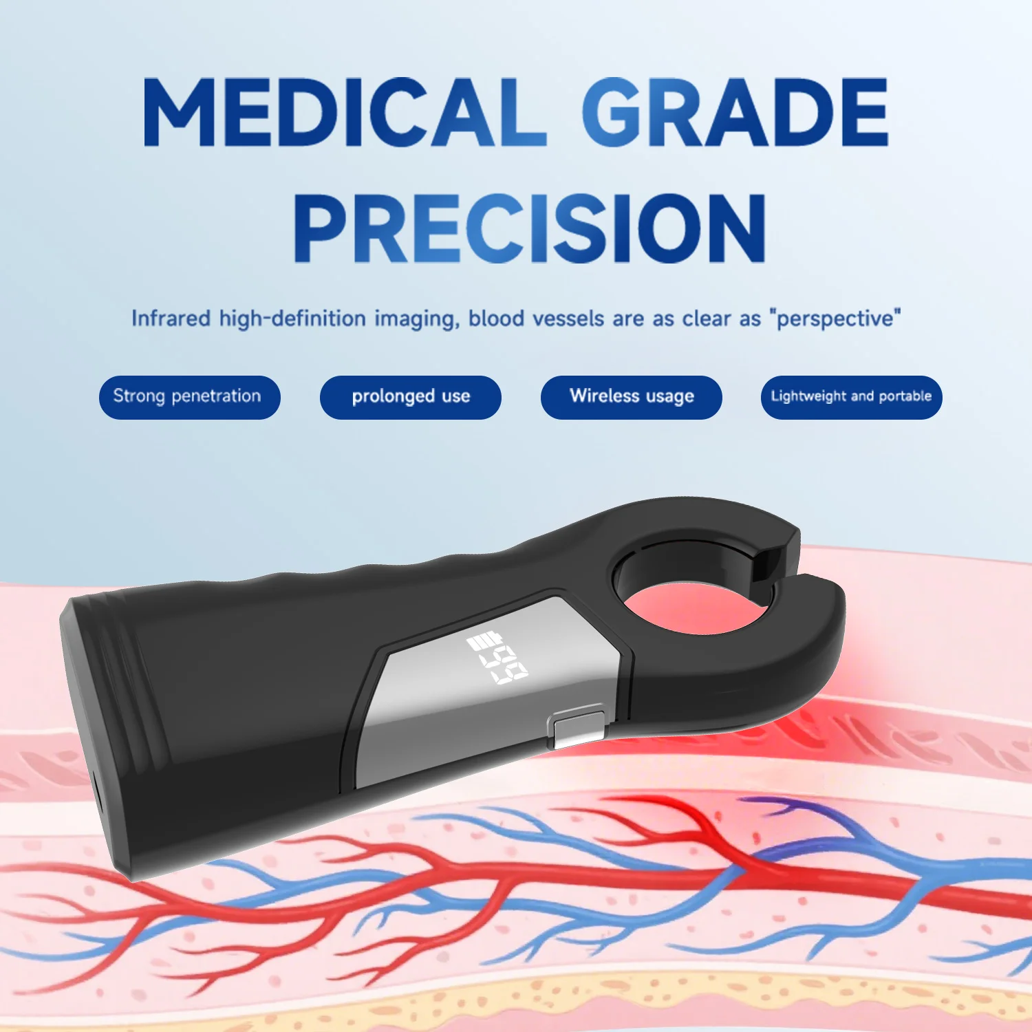 Wireless Vein Finder - Portable Medical Vein Locator for Nurses, Injection Assistant, Blood Draw Helper, Detector Device
Wireless Vein Finder - Portable Medical Vein Locator for Nurses, Injection Assistant, Blood Draw Helper, Detector Device