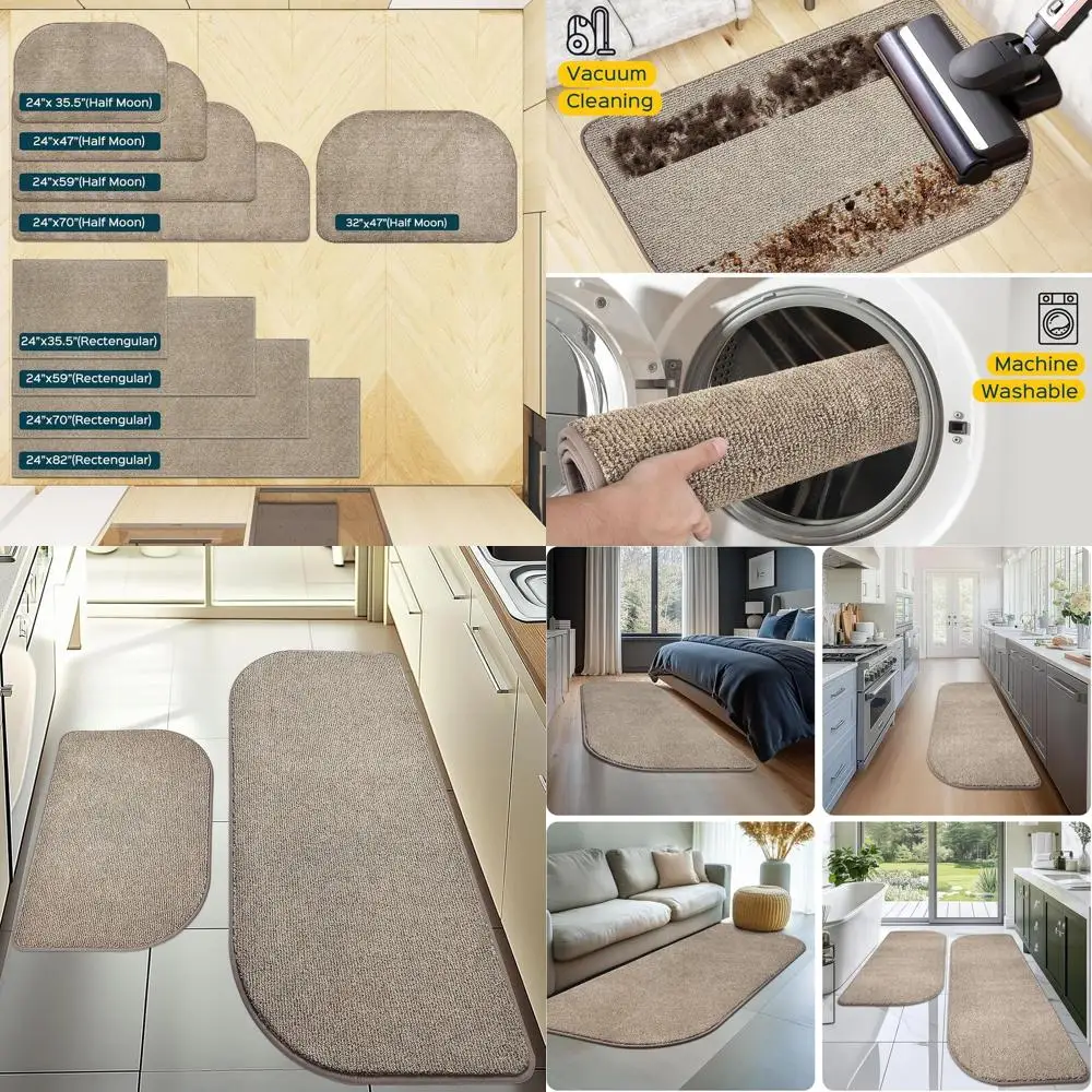 Set of 2 Washable Kitchen Rugs (24 x 35.5 & 24 x 59), Non-Slip Mats, Absorbent Runners for Laundry, Bathroom, Door, Bedroom
Set of 2 Washable Kitchen Rugs (24 x 35.5 & 24 x 59), Non-Slip Mats, Absorbent Runners for Laundry, Bathroom, Door, Bedroom