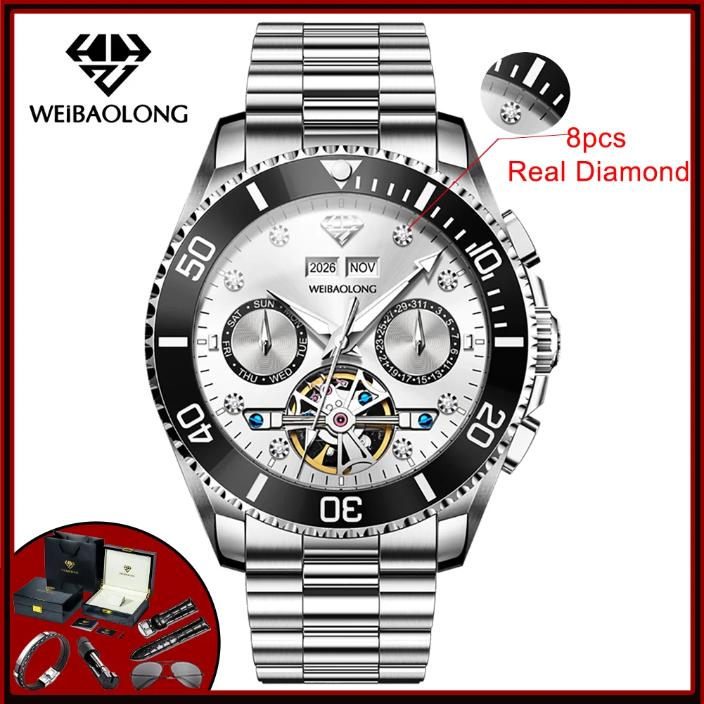 WEiBAOLONG Automatic Watches for Man Real Diamond Skeleton Green Water Ghost Diving Series Limited-edition Luxury Man Watch 3813
WEiBAOLONG Automatic Watches for Man Real Diamond Skeleton Green Water Ghost Diving Series Limited-edition Luxury Man Watch 3813