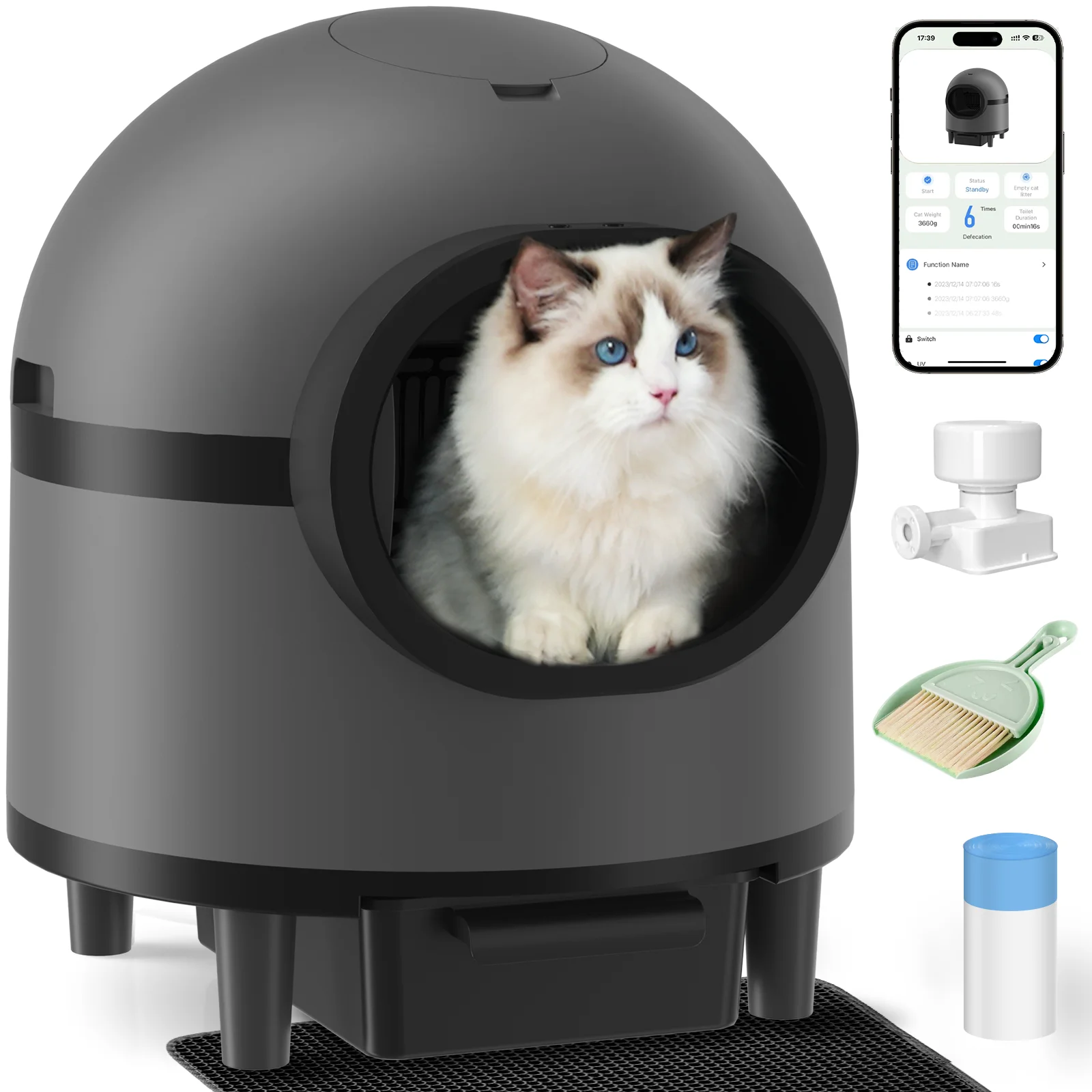 REDSASA With APP Control 68L Self Cleaning Cat Litter Box Cat Litter Box Self Cleaning Cat Litter Box Automatic Cleaning 2.4G/5G
REDSASA With APP Control 68L Self Cleaning Cat Litter Box Cat Litter Box Self Cleaning Cat Litter Box Automatic Cleaning 2.4G/5G