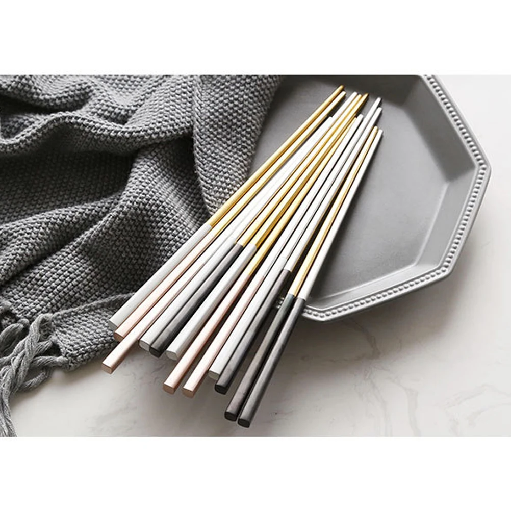A Pair of 23CM Stainless Steel Plating Chopsticks Ultra Lightweight Square Anti-slip Chopsticks (Pink and Silver)
A Pair of 23CM Stainless Steel Plating Chopsticks Ultra Lightweight Square Anti-slip Chopsticks (Pink and Silver)