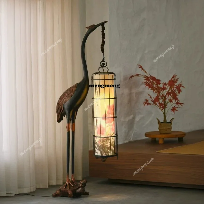 New Chinese floor lamp Chinese wind bird cage creative lobby living room ornament crane zen vertical lamp
New Chinese floor lamp Chinese wind bird cage creative lobby living room ornament crane zen vertical lamp