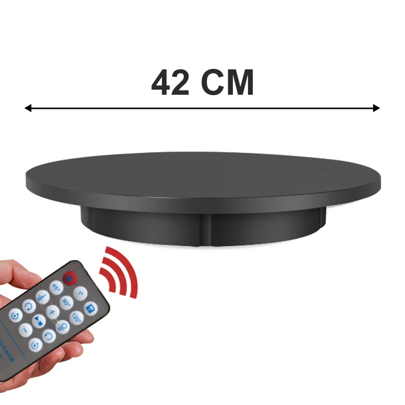 42CM Electric Control Speed 360 Degree Rotating Turntable Product Display Racks Tabletop Photography
42CM Electric Control Speed 360 Degree Rotating Turntable Product Display Racks Tabletop Photography