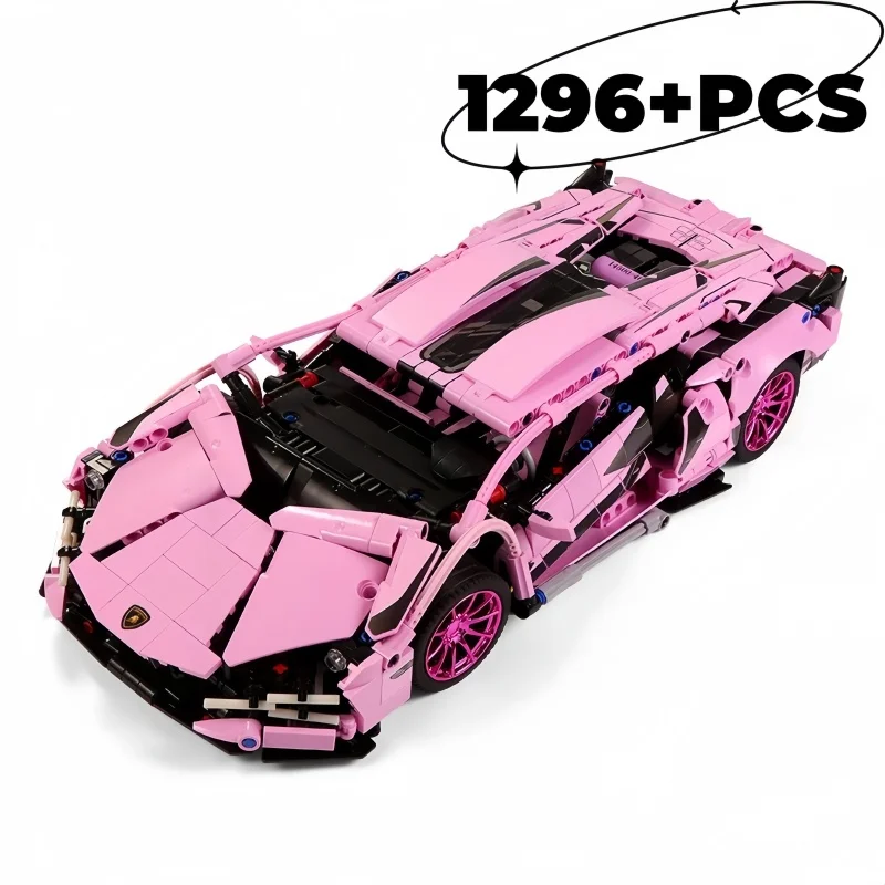 1296+PCS Technical Pink Lamborghinied Racing Car Building Block Model Sports City Vehicle Assemble Bricks Toy For Kids Adult Gif
1296+PCS Technical Pink Lamborghinied Racing Car Building Block Model Sports City Vehicle Assemble Bricks Toy For Kids Adult Gif