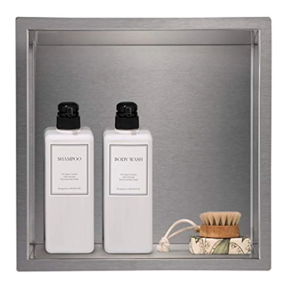 12"×12" Shower Niche Brushed Stainless Steel Recessed Shower Caddy Bathroom Shelf Insert Fits for 11"x11" Wall Hole Installatio
12"×12" Shower Niche Brushed Stainless Steel Recessed Shower Caddy Bathroom Shelf Insert Fits for 11"x11" Wall Hole Installatio