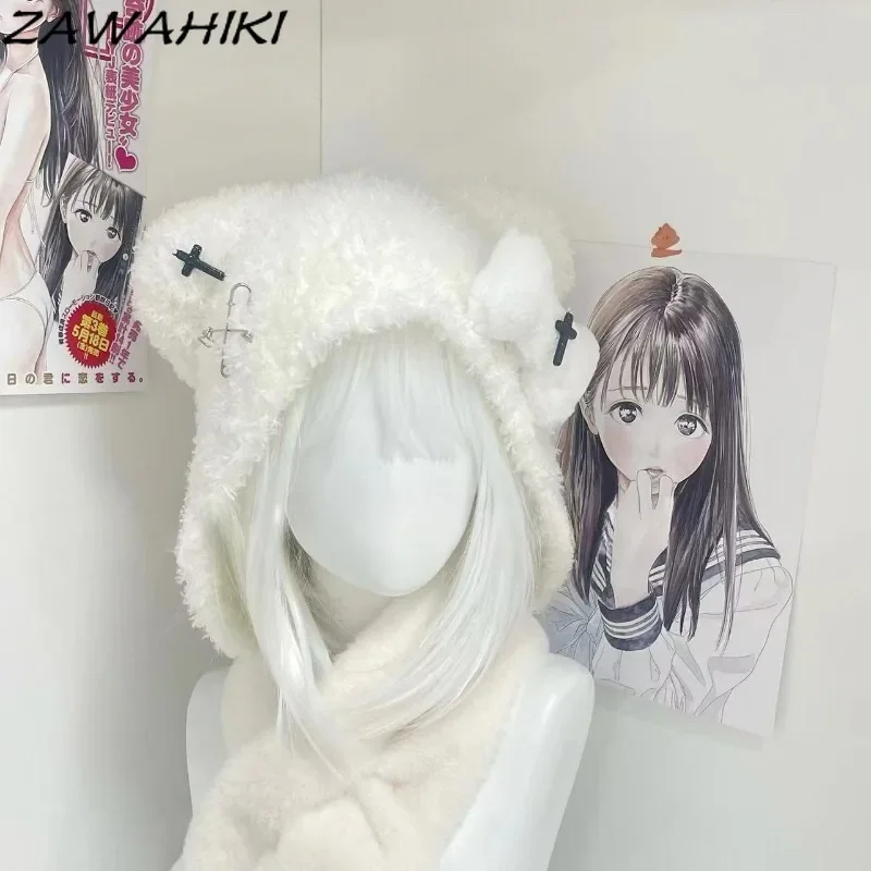 Sweet Kawaii Bomber Hats Cute Bone Cross Decoration Fluffy Hat for Women Keep Warm Solid Color Winter Hat Fashion Bombers Femme
Sweet Kawaii Bomber Hats Cute Bone Cross Decoration Fluffy Hat for Women Keep Warm Solid Color Winter Hat Fashion Bombers Femme