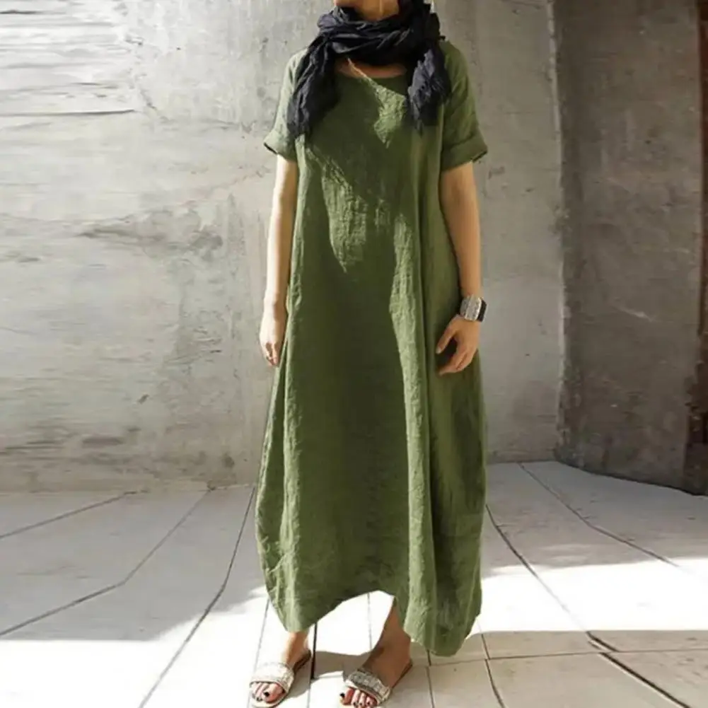 Summer Maxi Dress Women Dress Oversized A-line Maxi Dress with Pockets for Women Solid Color Short Sleeves Soft Plus Size
Summer Maxi Dress Women Dress Oversized A-line Maxi Dress with Pockets for Women Solid Color Short Sleeves Soft Plus Size