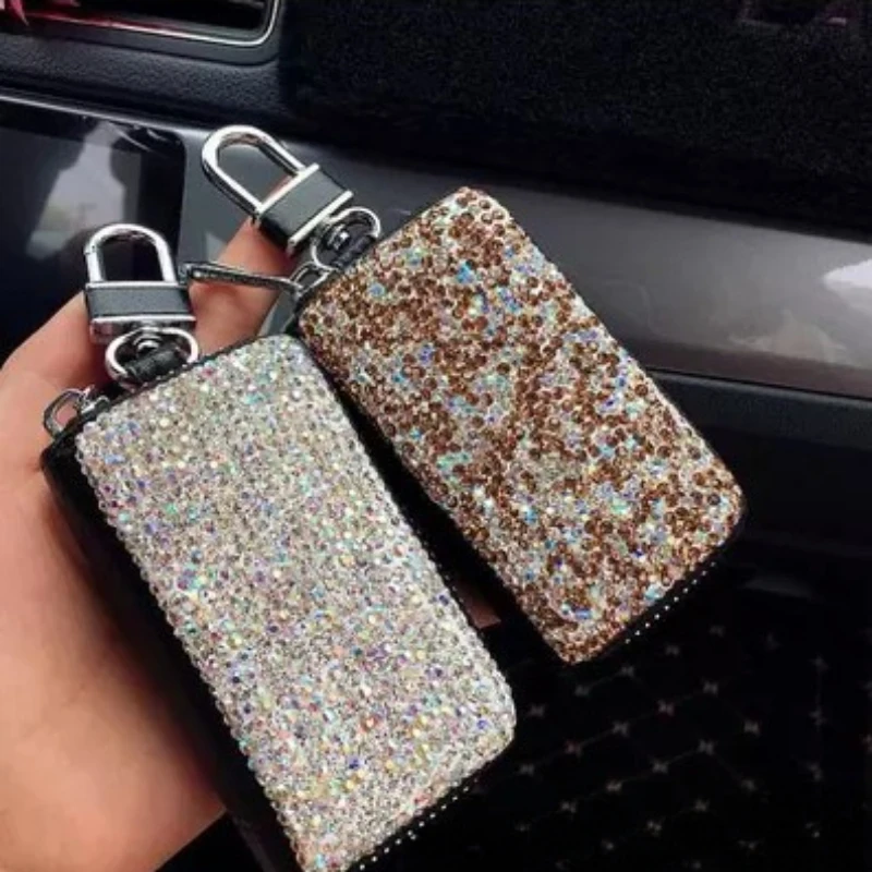 Rhinestone Crystal Car Keychain Cover Storage Case Key Chain Key Case Wallet Bling Protector Decor Car Accessories for Women
Rhinestone Crystal Car Keychain Cover Storage Case Key Chain Key Case Wallet Bling Protector Decor Car Accessories for Women