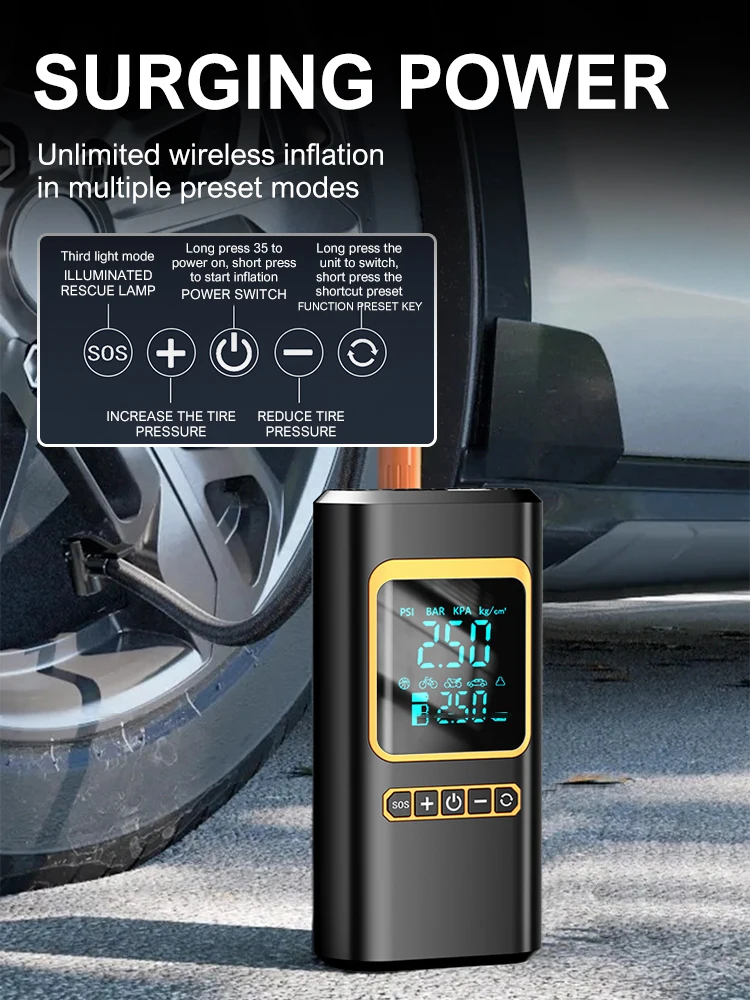 12V Car Jump Starter Power Bank 150PSI Air Compressor Tire Pump 8000mA Portable Charger Car Booster Starting Device Dropshipping
12V Car Jump Starter Power Bank 150PSI Air Compressor Tire Pump 8000mA Portable Charger Car Booster Starting Device Dropshipping
