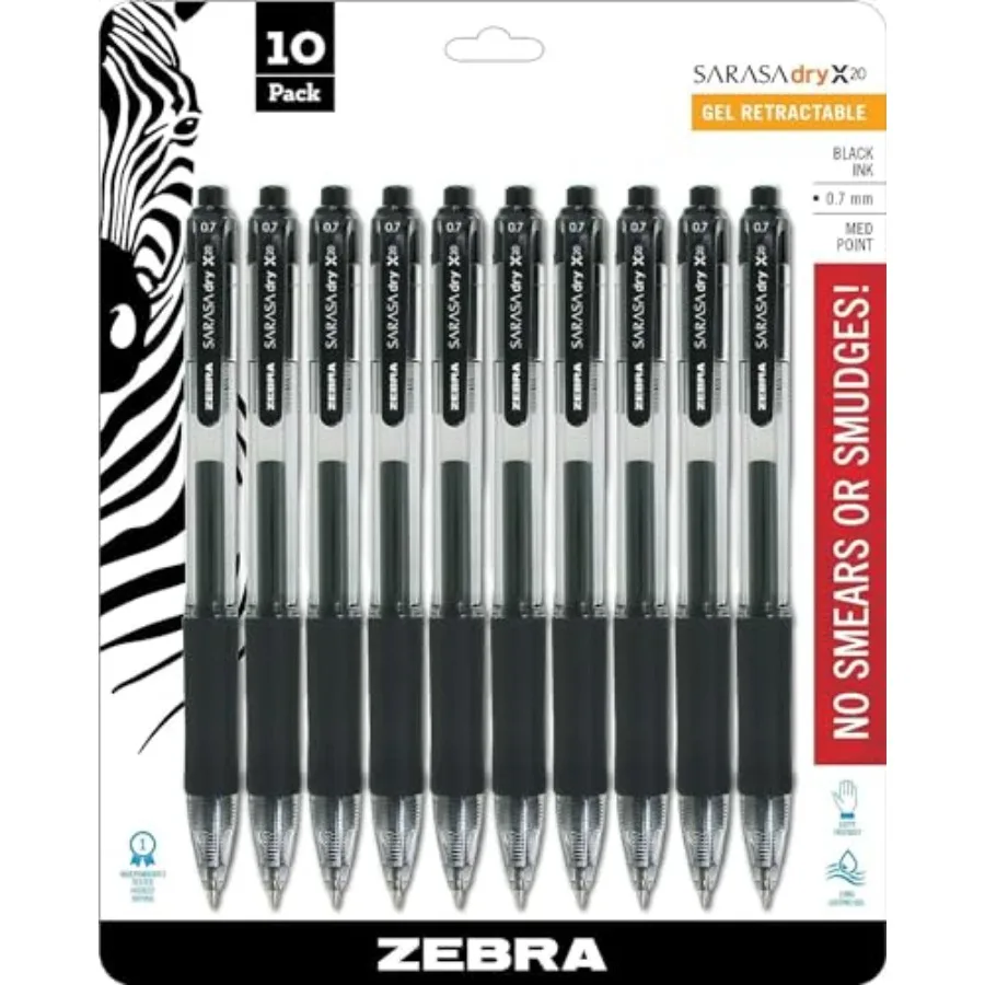 Sarasa Dry X20 Retractable Gel Pen, Medium Point, 0.7mm, Black Ink, 10-Pack Packaging May Vary
Sarasa Dry X20 Retractable Gel Pen, Medium Point, 0.7mm, Black Ink, 10-Pack Packaging May Vary