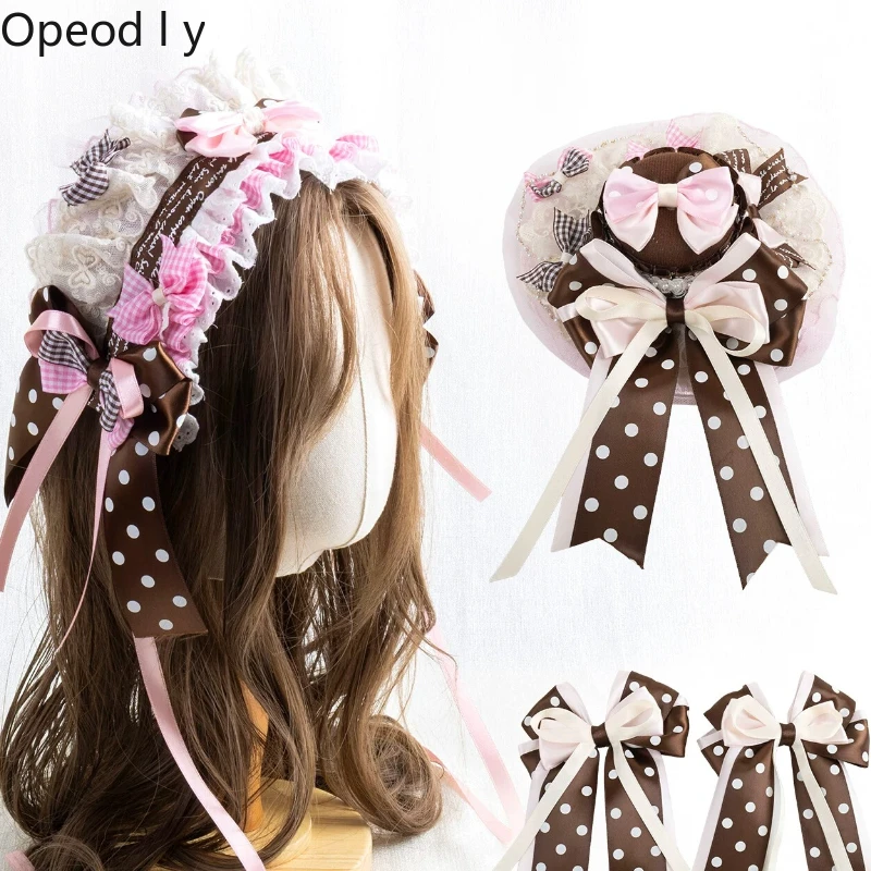 Japanese Original Lolita Chocolate Polka Dot Handmade Headdress Sweet and Cute Girl Bow Hair Accessories Headband
Japanese Original Lolita Chocolate Polka Dot Handmade Headdress Sweet and Cute Girl Bow Hair Accessories Headband