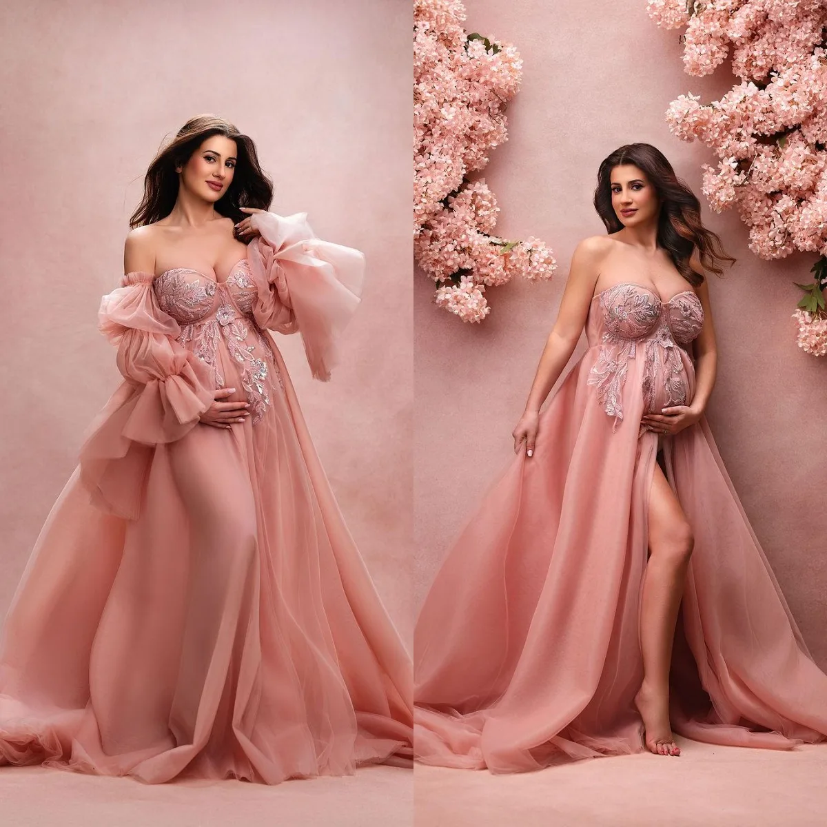 Graceful Dresses Women Robe Off Shoulder Appliques Sleeveless Maternity Dressing Pregnant Gown For Photography Custom Made
Graceful Dresses Women Robe Off Shoulder Appliques Sleeveless Maternity Dressing Pregnant Gown For Photography Custom Made