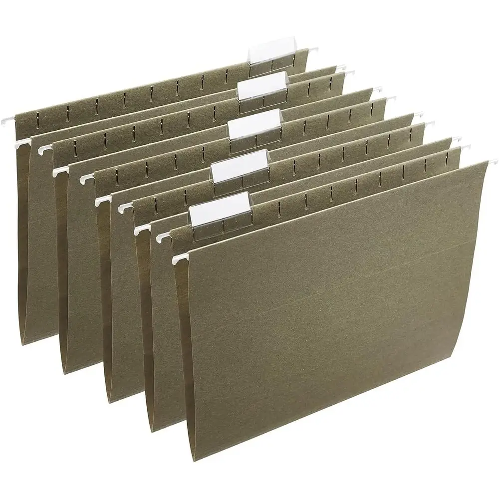 Heavy-Duty Hanging File Folders, Letter Size, 5-Tab, Green, 250 Pack
Heavy-Duty Hanging File Folders, Letter Size, 5-Tab, Green, 250 Pack