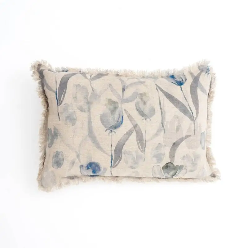 Linen Printed Lumbar Pillow with Fringe - Blue and Grey, 16x24 Inches, Decorative Cushion for Home, Sofa, or Chair
Linen Printed Lumbar Pillow with Fringe - Blue and Grey, 16x24 Inches, Decorative Cushion for Home, Sofa, or Chair