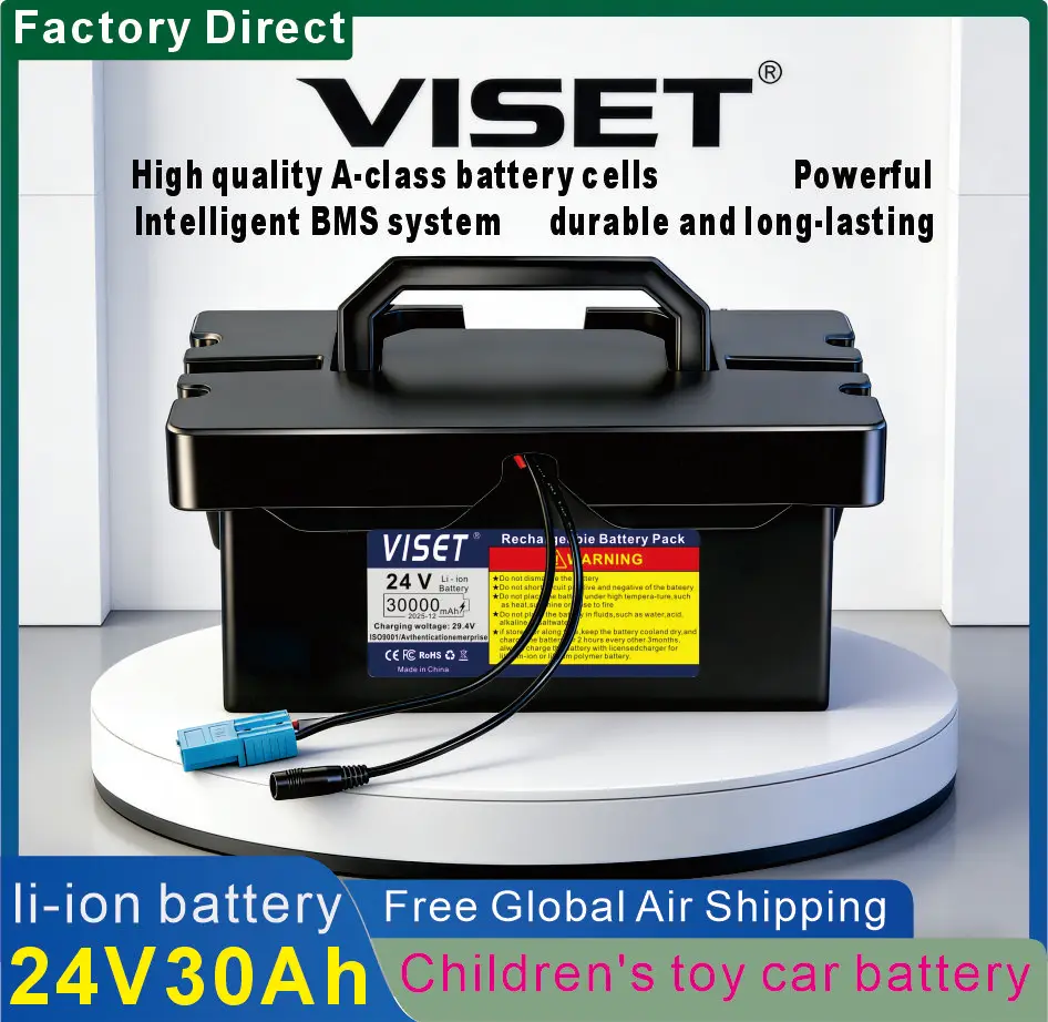 VISET 24V30Ah Li-ion Battery for Power Wheels, 24 Volt Replacement Battery for Ride-On Cars & Toys, Lightweight and Long-Lasting
VISET 24V30Ah Li-ion Battery for Power Wheels, 24 Volt Replacement Battery for Ride-On Cars & Toys, Lightweight and Long-Lasting