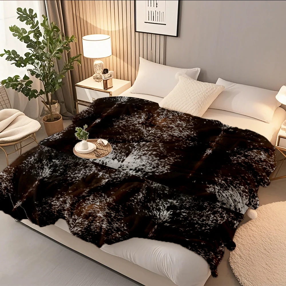 Stylish Flannel Cozy Blanket Cowhide Tan Brown And Abstract Throw Blanket Bedspread With Odor-resistant Fade-resistant Blankets
Stylish Flannel Cozy Blanket Cowhide Tan Brown And Abstract Throw Blanket Bedspread With Odor-resistant Fade-resistant Blankets