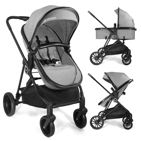Newborn Bassinet Stroller Facing Parent & Outward, 3 Position Seat Recline Lightweight Foldable Baby Carriage for Infant Toddler