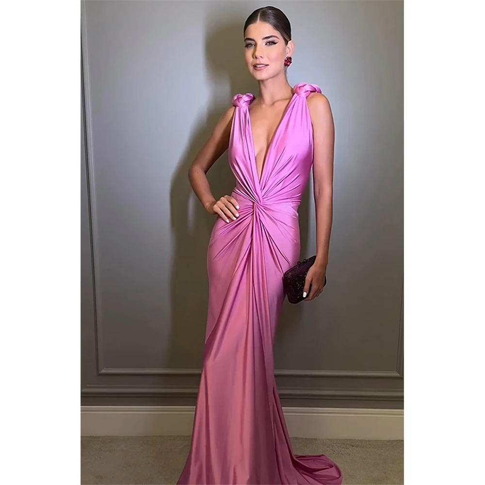 Spring and Summer Women Fashion Sexy Deep V-Neck Sleeveless Backless Solid Color Floor-Length Luxury Evening Party Dress
Spring and Summer Women Fashion Sexy Deep V-Neck Sleeveless Backless Solid Color Floor-Length Luxury Evening Party Dress