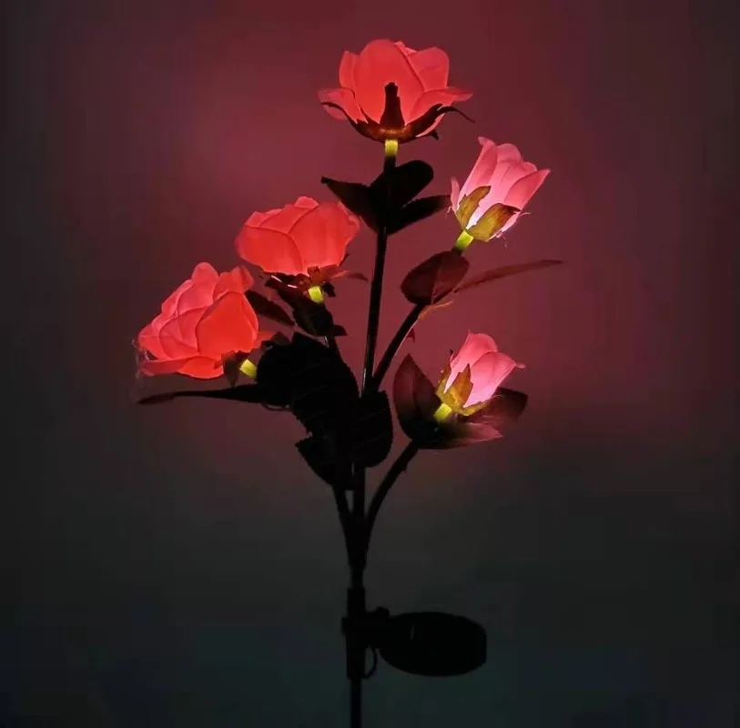 5‑Head LED Solar Rose Lights Outdoor Waterproof Garden Decorative Lamp Artificial Rose Ground Plug Landscape Lights
5‑Head LED Solar Rose Lights Outdoor Waterproof Garden Decorative Lamp Artificial Rose Ground Plug Landscape Lights