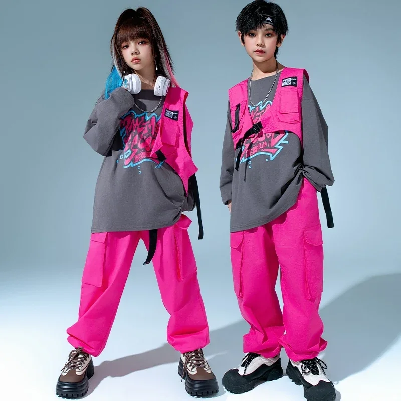 Rose Red Street Dance Suits Boys Girls Hip Hop Dance Clothes Kids Jazz Dance Costume Stage Performance Wear Kpop Outfit
Rose Red Street Dance Suits Boys Girls Hip Hop Dance Clothes Kids Jazz Dance Costume Stage Performance Wear Kpop Outfit