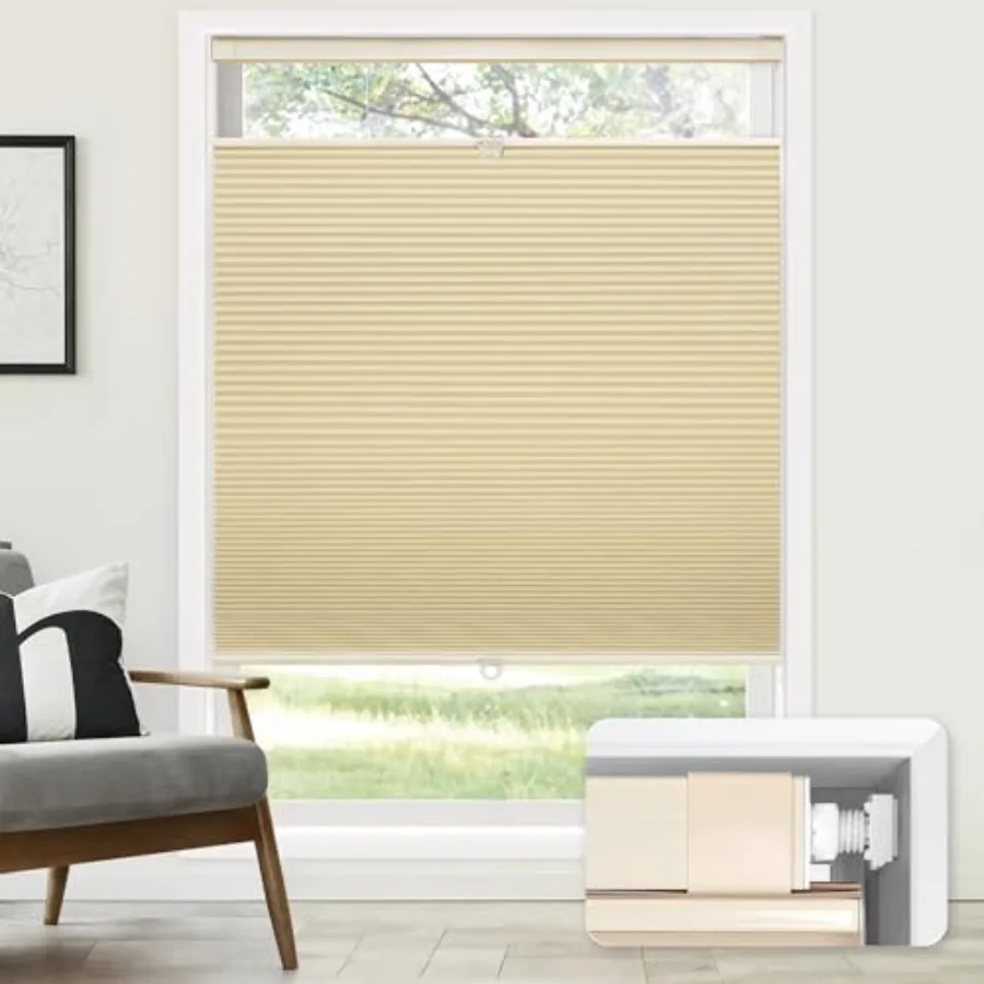 No Tools No Drill Cordless Cellular Shades, Top Down Bottom Up TDBU Honeycomb Shades for Home, Blackout Light Blocking Thermal
No Tools No Drill Cordless Cellular Shades, Top Down Bottom Up TDBU Honeycomb Shades for Home, Blackout Light Blocking Thermal