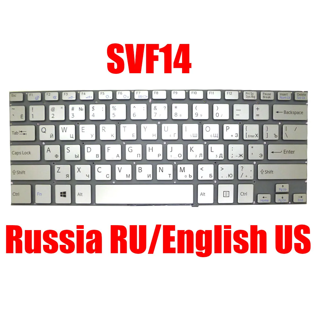 US RU Laptop Keyboard For SONY SVF14 149236221US 149237361RU 149238861RU 149239161RU 9Z.NADBQ.10R Russia English New
US RU Laptop Keyboard For SONY SVF14 149236221US 149237361RU 149238861RU 149239161RU 9Z.NADBQ.10R Russia English New