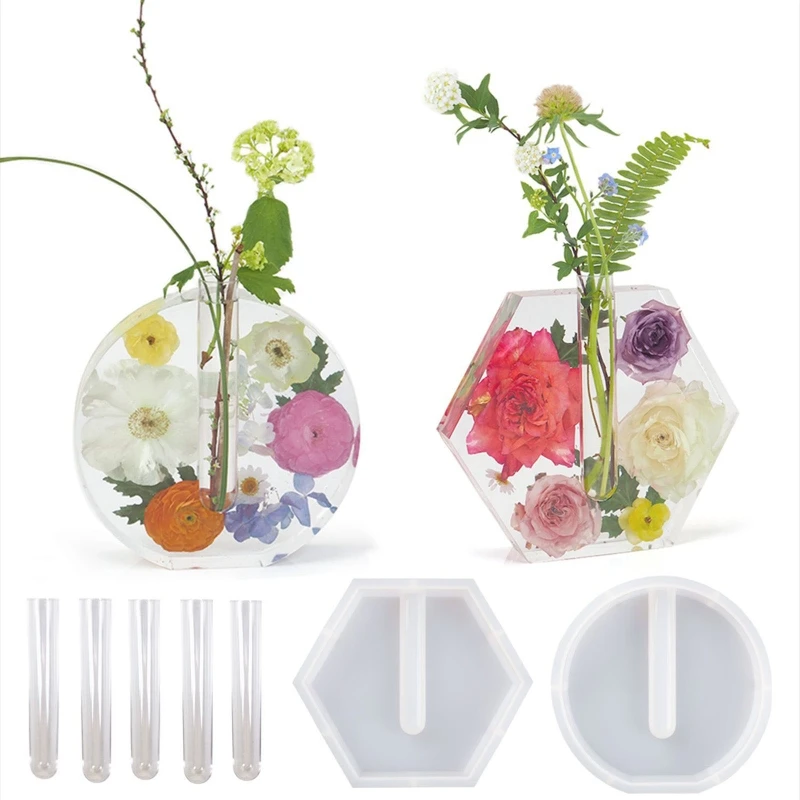 Reusable Epoxy Resin Mold Hexagon & Round for Handicraft Making Tool Water Planting Vase Casting for Home Office Crafts
Reusable Epoxy Resin Mold Hexagon & Round for Handicraft Making Tool Water Planting Vase Casting for Home Office Crafts