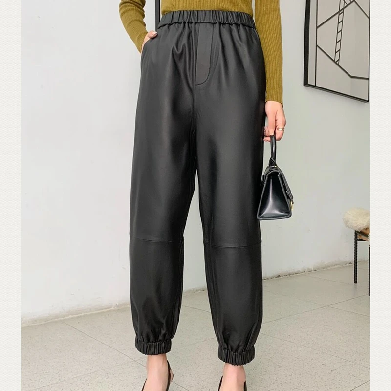 Women Pants 100% Natural Genuine Sheep Leather Real Sheep Leather Ankle-Length Pants Trousers high-quality H729
Women Pants 100% Natural Genuine Sheep Leather Real Sheep Leather Ankle-Length Pants Trousers high-quality H729