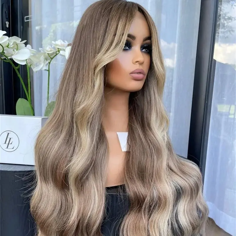 Super Long Natural mesh wig 13x4 Wig on the Net Lace front synthetic wig Medium Brown with Blonde Highlights Soft realistic Wig
Super Long Natural mesh wig 13x4 Wig on the Net Lace front synthetic wig Medium Brown with Blonde Highlights Soft realistic Wig