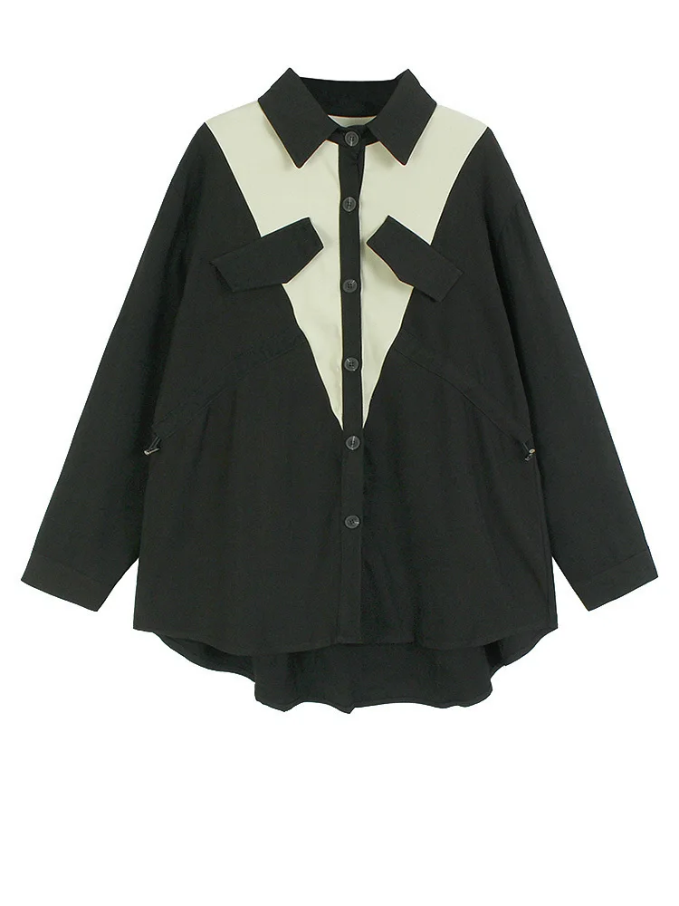 Women Green Color-block Pocket Big Size Casual Blouse New Lapel Long Sleeve Shirt Fashion Tide Spring Autumn
Women Green Color-block Pocket Big Size Casual Blouse New Lapel Long Sleeve Shirt Fashion Tide Spring Autumn