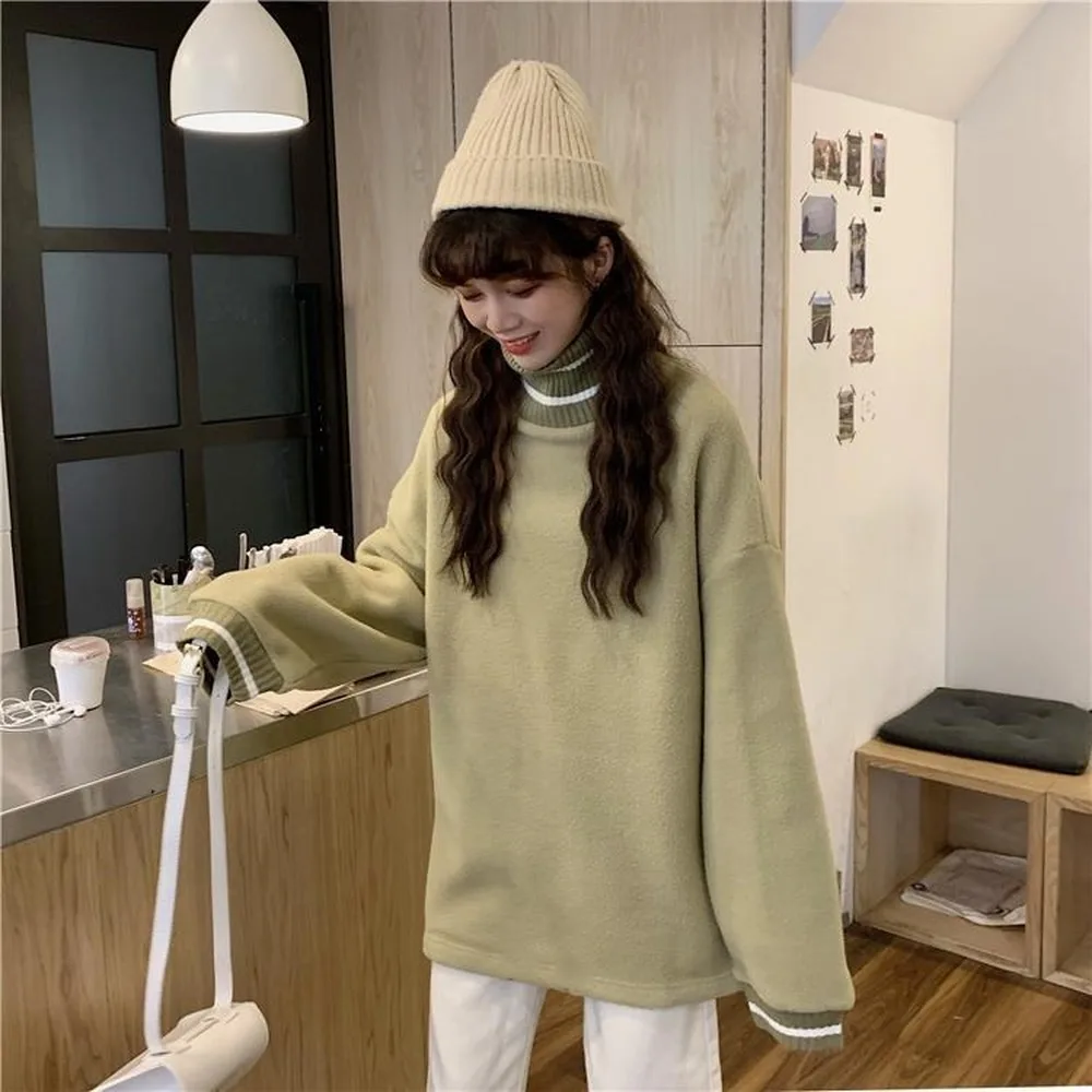 Turtleneck Sweaters Women Chic Patchwork Harajuku Soft Thicker Winter Fall Daily Ladies Knitwear Korean Trendy Simple Teens New
Turtleneck Sweaters Women Chic Patchwork Harajuku Soft Thicker Winter Fall Daily Ladies Knitwear Korean Trendy Simple Teens New