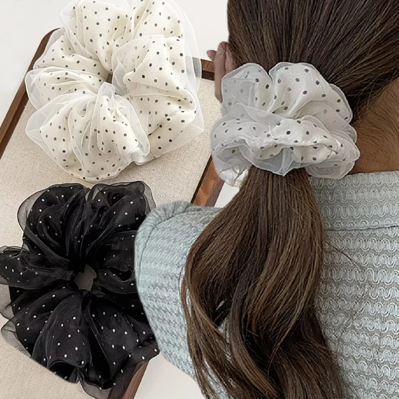 Gauze Black White Wave-point Hair Rope Japanese and Korean High-end Sweet Cute High Ponytail Ball Head Big Hair Band Rubber Band
Gauze Black White Wave-point Hair Rope Japanese and Korean High-end Sweet Cute High Ponytail Ball Head Big Hair Band Rubber Band