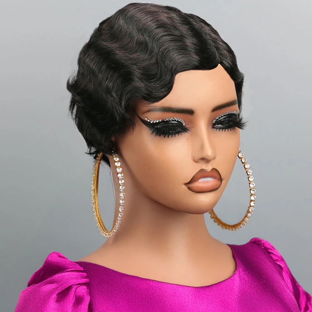 Raw Indian Finger Wave Non Lace Frontal Wig Ocean Waves Pixie Cut Wig Short Wavy Curly Lace Front Human Hair Wig For Black Women
Raw Indian Finger Wave Non Lace Frontal Wig Ocean Waves Pixie Cut Wig Short Wavy Curly Lace Front Human Hair Wig For Black Women