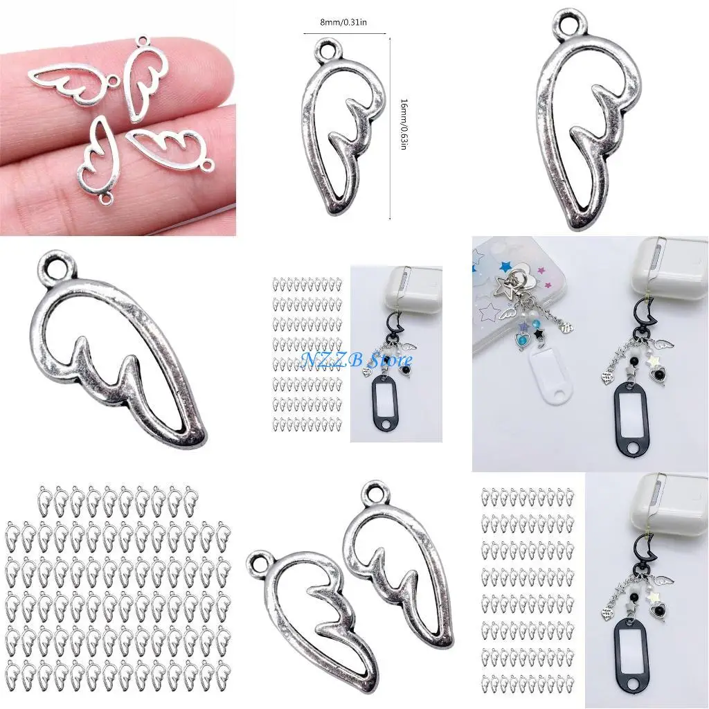 T21F Set of 80 Antique Color Alloy Charm Angel Wing Pendants Jewelry Making Supplies
T21F Set of 80 Antique Color Alloy Charm Angel Wing Pendants Jewelry Making Supplies