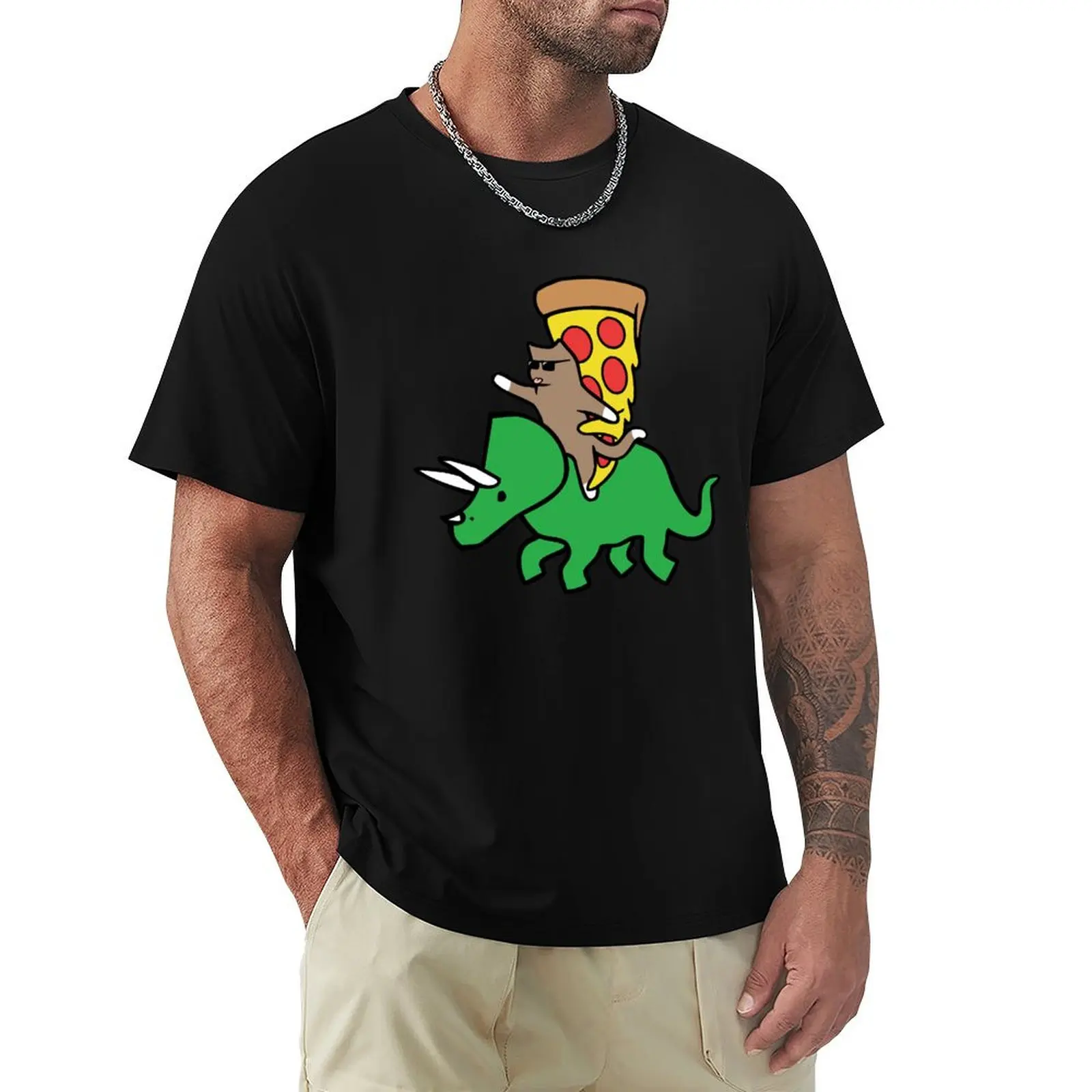 Cat And Pizza Riding Triceratops T-Shirt quick drying plus size tops oversizeds anime t shirts black t-shirts for men
Cat And Pizza Riding Triceratops T-Shirt quick drying plus size tops oversizeds anime t shirts black t-shirts for men