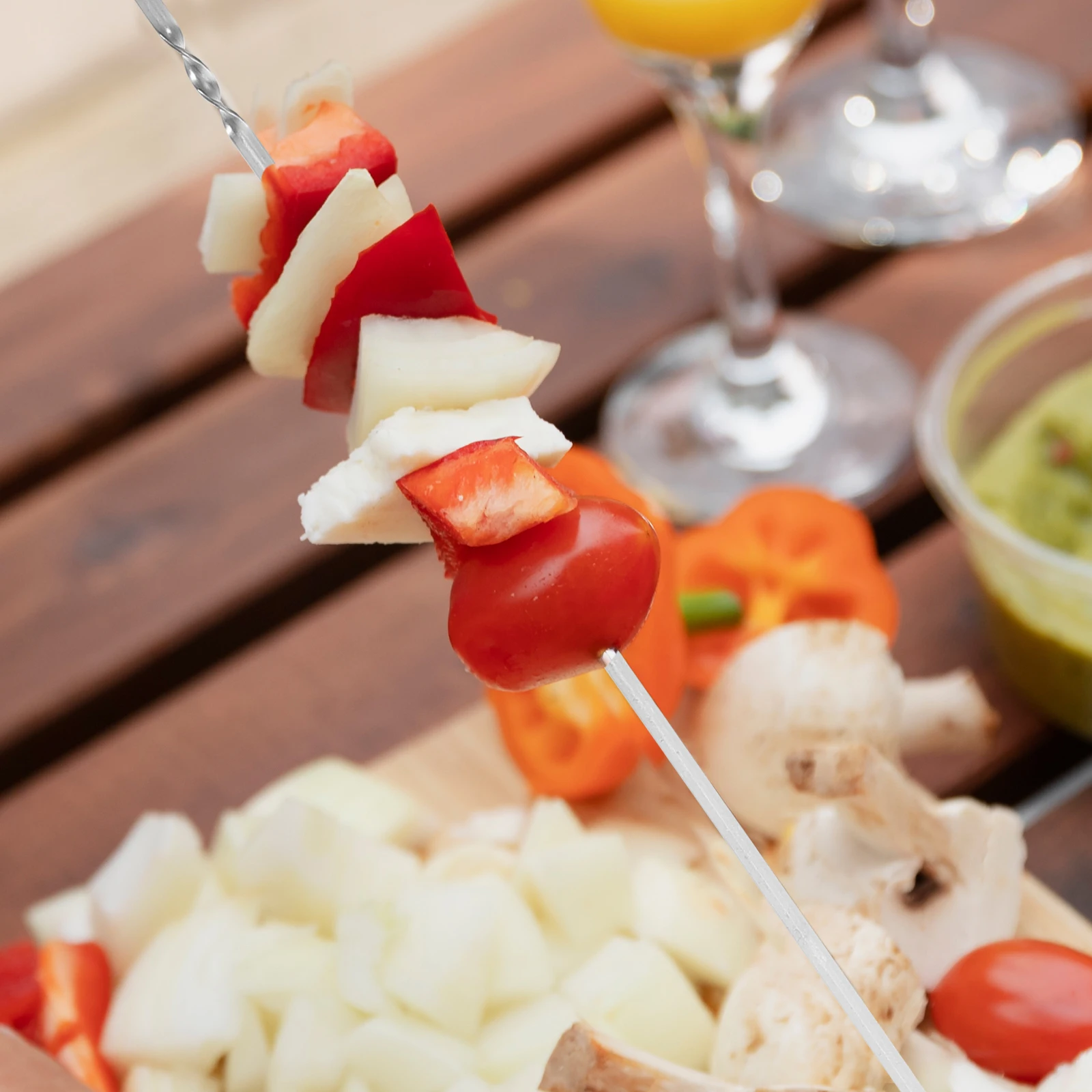 Stainless Steel Barbecue Stick Small Skewers Bbq Meat Sticks Appetizer Metal Grilling Tools Reusable Safe Flat Kebab for Outdoor
Stainless Steel Barbecue Stick Small Skewers Bbq Meat Sticks Appetizer Metal Grilling Tools Reusable Safe Flat Kebab for Outdoor