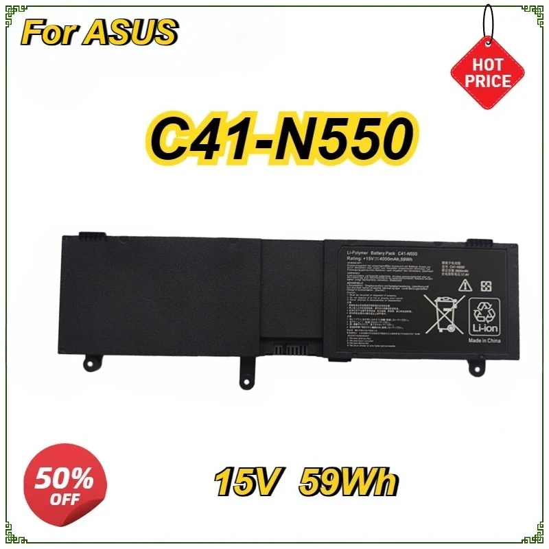 New C41-N550 Laptop Battery for ASUS N550 N550JK N550JV N550JA G550 G550J G550JK ROG Q550LF Q550L Series Replacement Battery
New C41-N550 Laptop Battery for ASUS N550 N550JK N550JV N550JA G550 G550J G550JK ROG Q550LF Q550L Series Replacement Battery