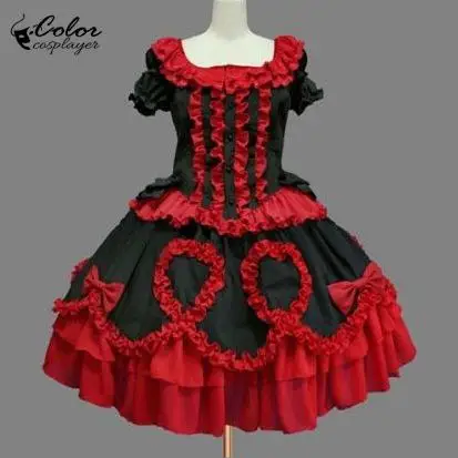 Red Black Lolita Gothic Women Dress Romantic Medieval Gown Anime Cosplay Robe Vintage European Clothing Day of The Dead Costumes
Red Black Lolita Gothic Women Dress Romantic Medieval Gown Anime Cosplay Robe Vintage European Clothing Day of The Dead Costumes