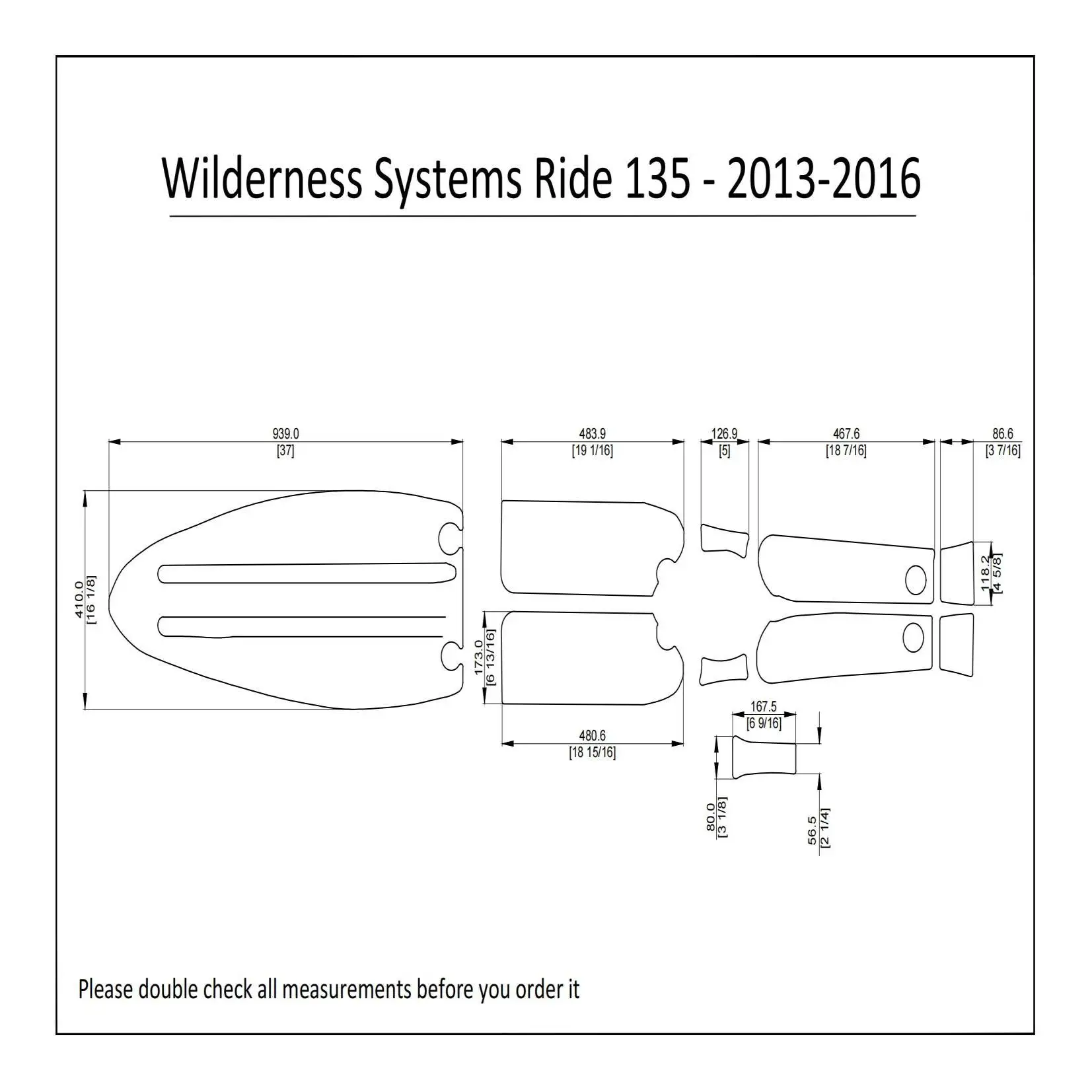 2013-2016 Wilderness Systems Ride 135 Kayak Boat EVA Foam Deck Floor Pad Flooring
2013-2016 Wilderness Systems Ride 135 Kayak Boat EVA Foam Deck Floor Pad Flooring