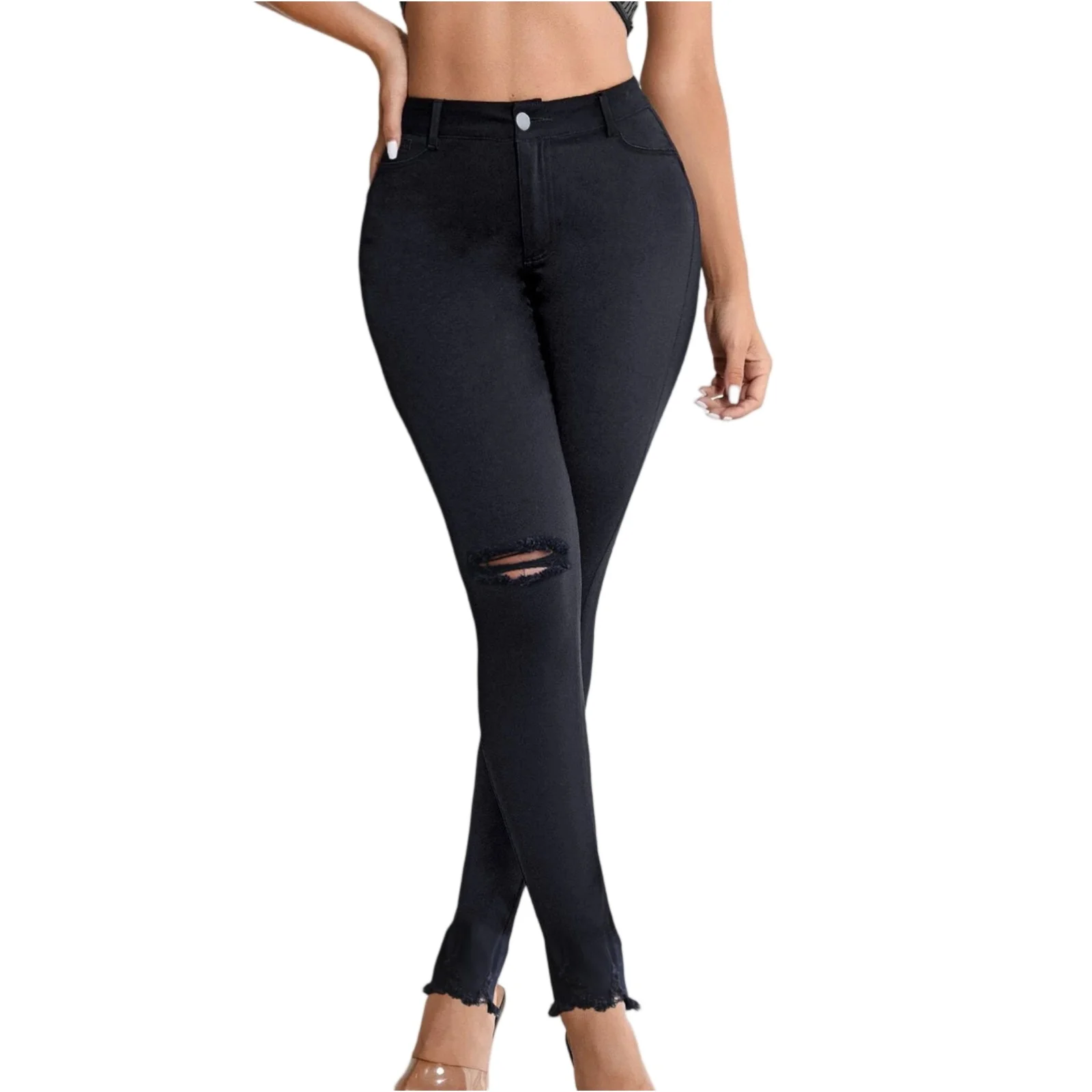 Small Leg Jeans Women Denim Pencil Pants Ripped Skinny Stretch High Waist Washed Distressed Ankle Length Trousers Streetwear
Small Leg Jeans Women Denim Pencil Pants Ripped Skinny Stretch High Waist Washed Distressed Ankle Length Trousers Streetwear
