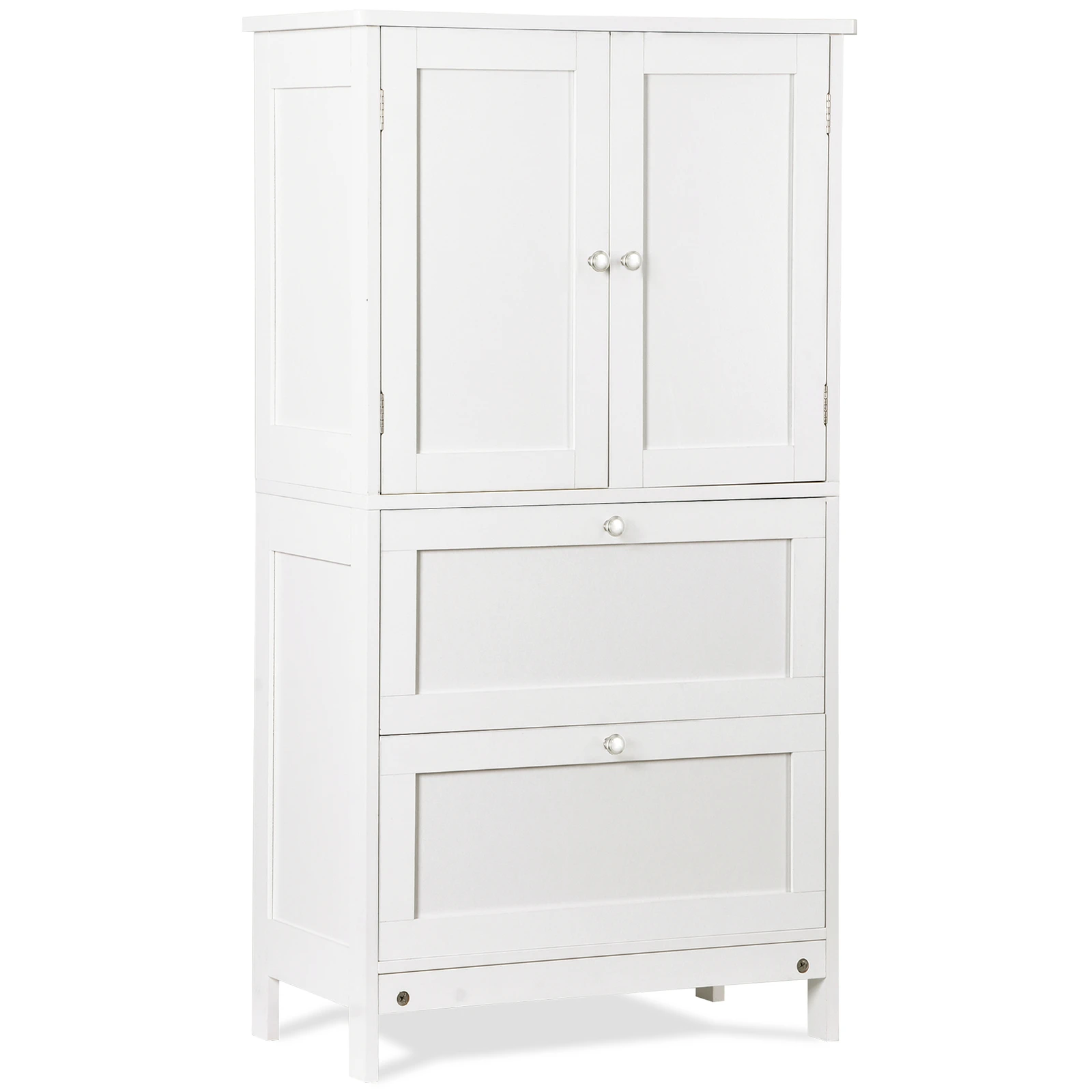 Bathroom Floor Storage Cabinet Freestanding w/2 Drawers Adjustable Shelves White
Bathroom Floor Storage Cabinet Freestanding w/2 Drawers Adjustable Shelves White