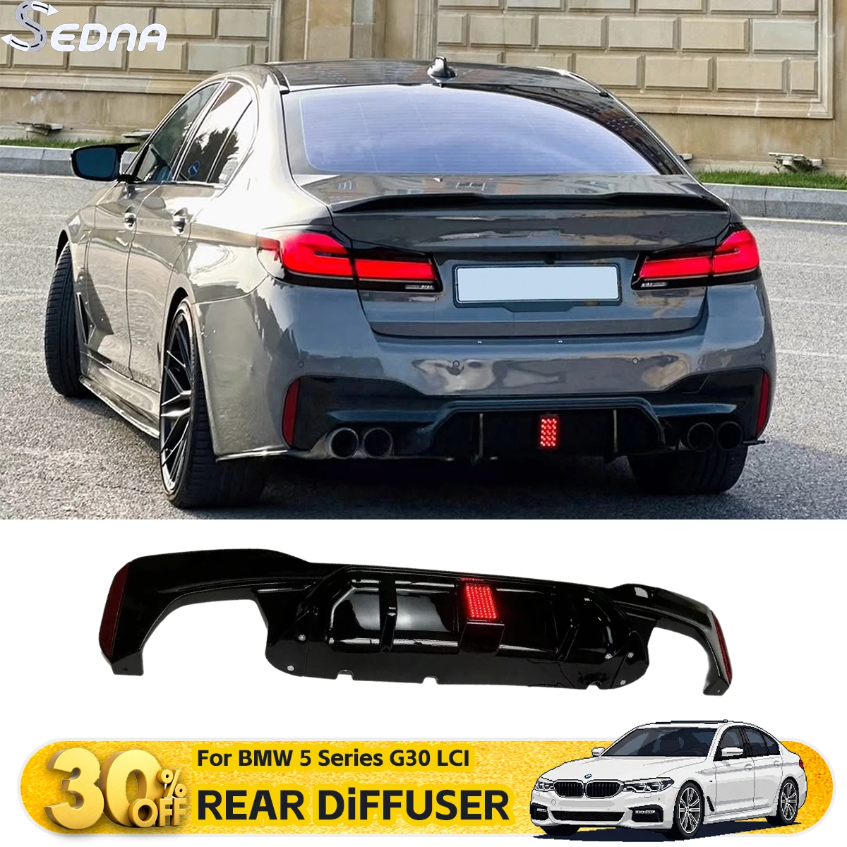 Задний диффузор для BMW 5 серии G30 G31 M Sport 2018-2023, сплиттер бампера, спойлер, элементы обвеса, внешние аксессуары для автомобиля
Задний диффузор для BMW 5 серии G30 G31 M Sport 2018-2023, сплиттер бампера, спойлер, элементы обвеса, внешние аксессуары для автомобиля