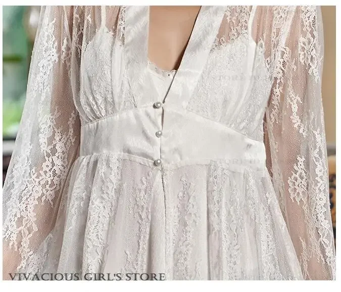 2Pcs Set Spring Summer Home Dress Sleepwear Nightgown Sleepwear Sexy Hollow Out Lace Long Robe Elegant Court Style Loungewear
2Pcs Set Spring Summer Home Dress Sleepwear Nightgown Sleepwear Sexy Hollow Out Lace Long Robe Elegant Court Style Loungewear