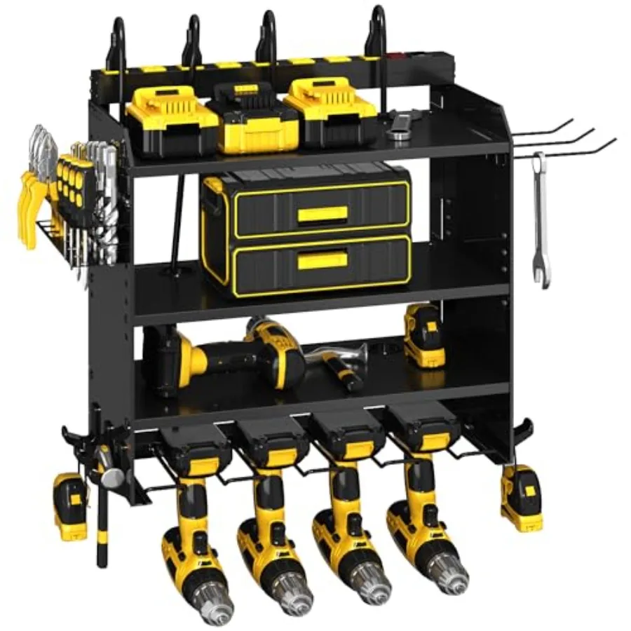 4-уровневая настенная стойка-органайзер для электроинструментов, сверхпрочная, регулируемая, для аккумуляторных инструментов, экономия места, для гаража
4-уровневая настенная стойка-органайзер для электроинструментов, сверхпрочная, регулируемая, для аккумуляторных инструментов, экономия места, для гаража