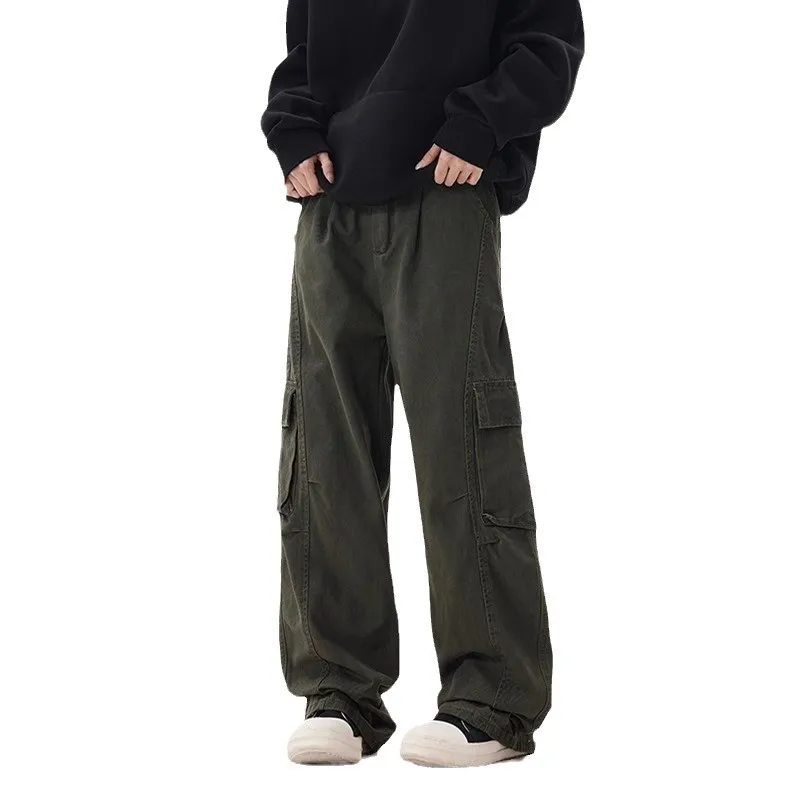 Spring and Autumn new work pants men's loose straight leg casual pants American fashion brand multi pocket wide leg pants
Spring and Autumn new work pants men's loose straight leg casual pants American fashion brand multi pocket wide leg pants