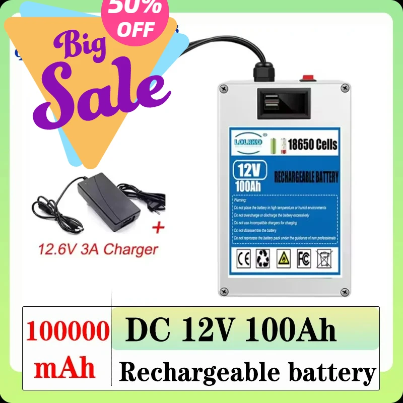 100% NEW The latest DC 12V 100Ah lithium-ion AC rechargeable battery is a large capacity and multi-purpose rechargeable battery
100% NEW The latest DC 12V 100Ah lithium-ion AC rechargeable battery is a large capacity and multi-purpose rechargeable battery