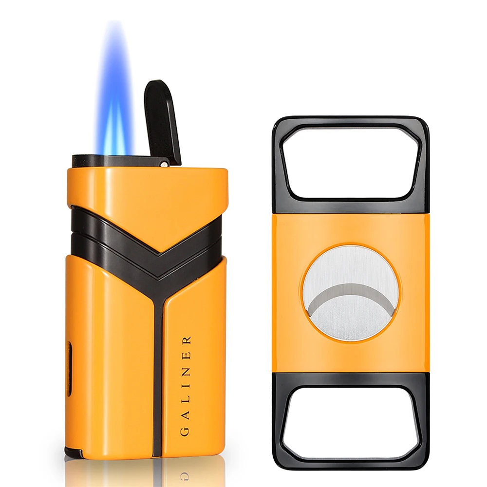 GALINER Gas Torch Cigar Lighter With Punch Cigar Cutter Metal Guilotine Cutting Tool For Smoking Luxury Portable Cigar Knit
GALINER Gas Torch Cigar Lighter With Punch Cigar Cutter Metal Guilotine Cutting Tool For Smoking Luxury Portable Cigar Knit