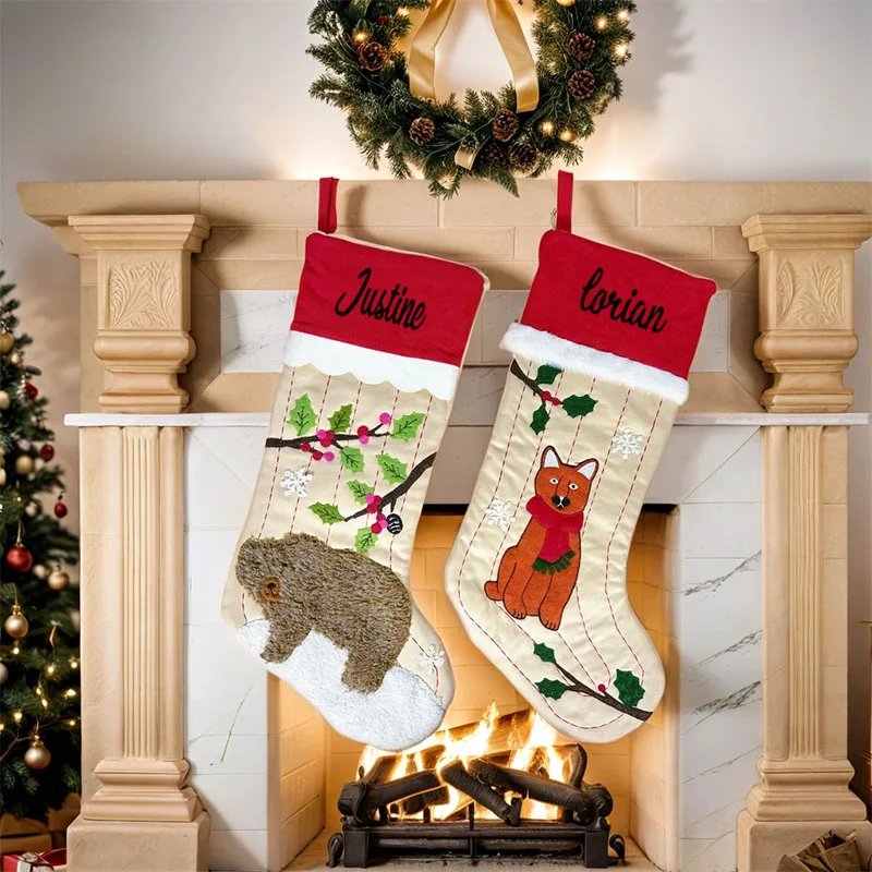 Personalized Embroidery Christmas Creative Christmas Socks Fox Christmas Tree Pendant Socks Bear Gift Bag Candy Bag Decoration
Personalized Embroidery Christmas Creative Christmas Socks Fox Christmas Tree Pendant Socks Bear Gift Bag Candy Bag Decoration