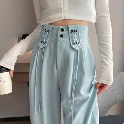 Trend Women's Urban Long Pants 2025 Loose Hanging Straight Leg Casual Pants Design Sense High Waisted Suit Wide Leg Pants Woman
Trend Women's Urban Long Pants 2025 Loose Hanging Straight Leg Casual Pants Design Sense High Waisted Suit Wide Leg Pants Woman