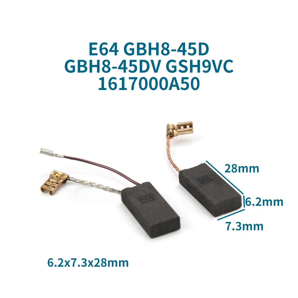 Carbon Brushes for BOSCH E64 GBH8-45D GBH8-45DV GSH9VC 1617000A50 Carbon Brush Hammer Accessories
Carbon Brushes for BOSCH E64 GBH8-45D GBH8-45DV GSH9VC 1617000A50 Carbon Brush Hammer Accessories